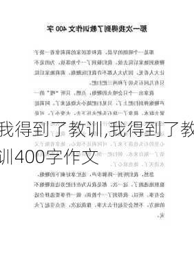 我得到了教训,我得到了教训400字作文