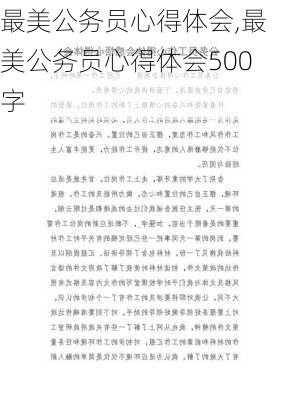 最美公务员心得体会,最美公务员心得体会500字