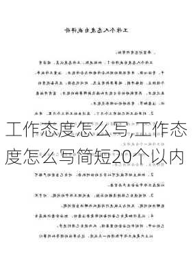 工作态度怎么写,工作态度怎么写简短20个以内