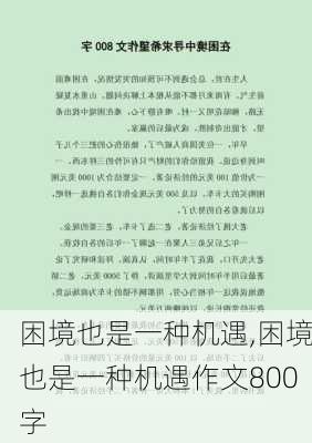 困境也是一种机遇,困境也是一种机遇作文800字