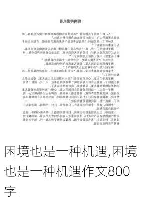 困境也是一种机遇,困境也是一种机遇作文800字