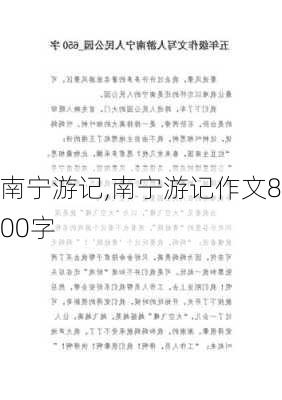 南宁游记,南宁游记作文800字