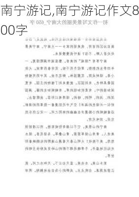 南宁游记,南宁游记作文800字