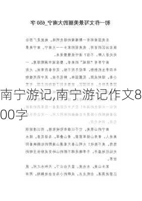 南宁游记,南宁游记作文800字