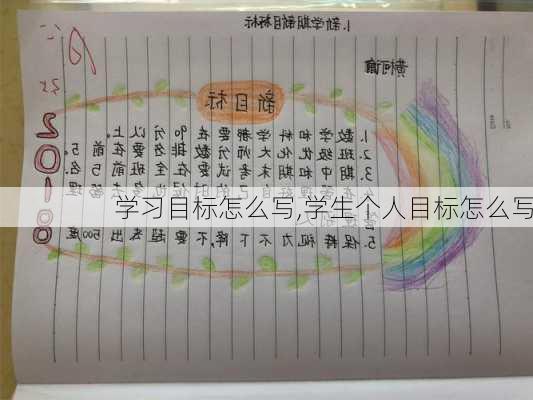 学习目标怎么写,学生个人目标怎么写