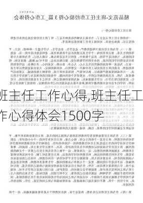 班主任工作心得,班主任工作心得体会1500字