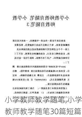 小学教师教学随笔,小学教师教学随笔30篇短篇