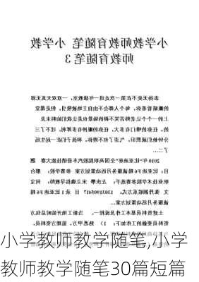 小学教师教学随笔,小学教师教学随笔30篇短篇