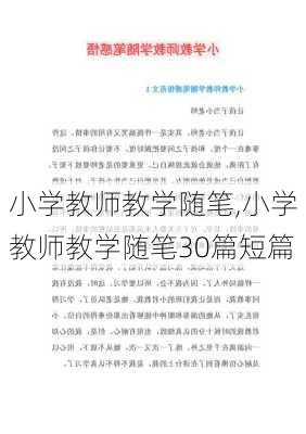 小学教师教学随笔,小学教师教学随笔30篇短篇