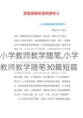 小学教师教学随笔,小学教师教学随笔30篇短篇