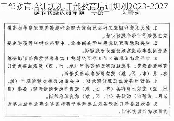 干部教育培训规划,干部教育培训规划2023-2027