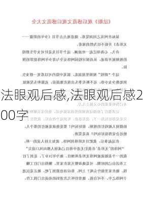 法眼观后感,法眼观后感200字