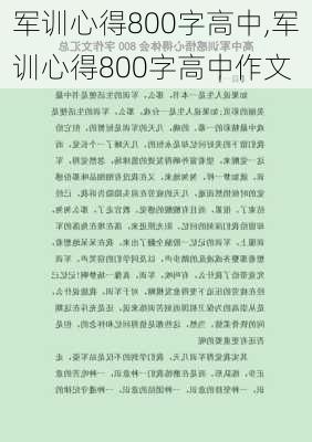 军训心得800字高中,军训心得800字高中作文