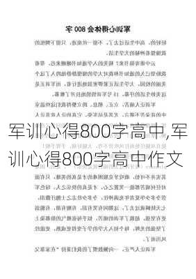 军训心得800字高中,军训心得800字高中作文