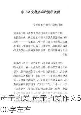 母亲的爱,母亲的爱作文500字左右