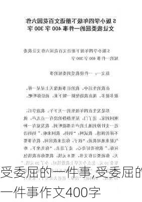 受委屈的一件事,受委屈的一件事作文400字