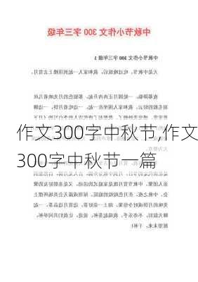 作文300字中秋节,作文300字中秋节一篇