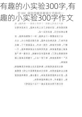 有趣的小实验300字,有趣的小实验300字作文