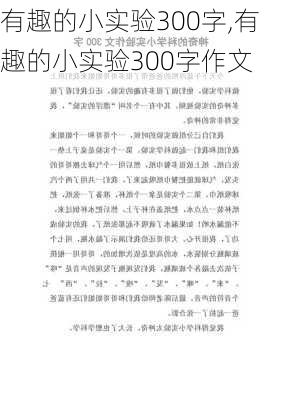 有趣的小实验300字,有趣的小实验300字作文