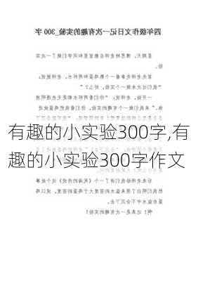 有趣的小实验300字,有趣的小实验300字作文