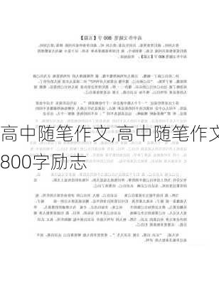 高中随笔作文,高中随笔作文800字励志