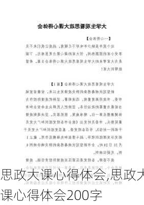 思政大课心得体会,思政大课心得体会200字