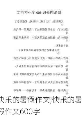 快乐的暑假作文,快乐的暑假作文600字