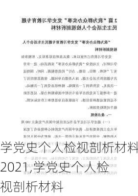 学党史个人检视剖析材料2021,学党史个人检视剖析材料