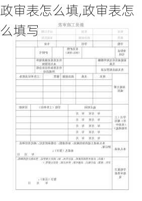 政审表怎么填,政审表怎么填写