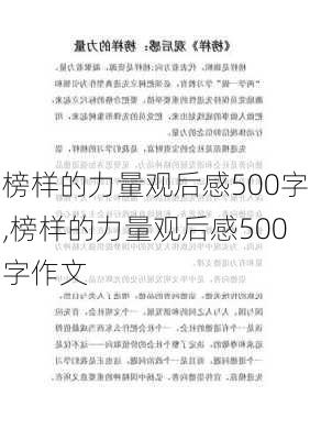 榜样的力量观后感500字,榜样的力量观后感500字作文