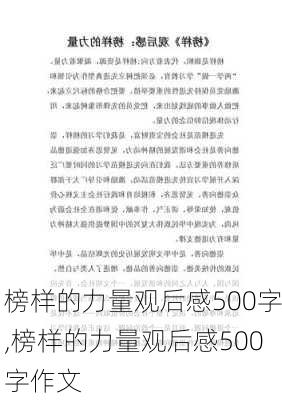 榜样的力量观后感500字,榜样的力量观后感500字作文