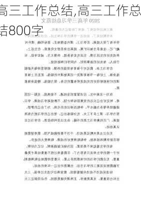 高三工作总结,高三工作总结800字