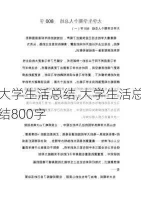 大学生活总结,大学生活总结800字