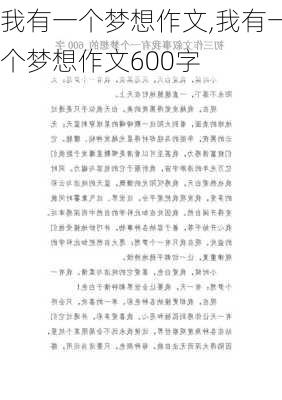 我有一个梦想作文,我有一个梦想作文600字