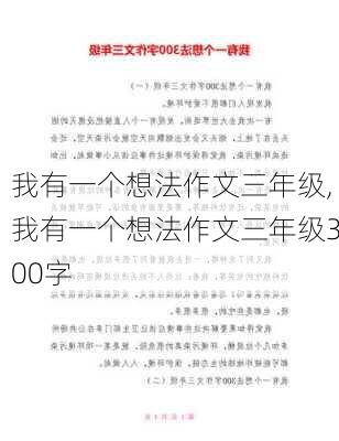 我有一个想法作文三年级,我有一个想法作文三年级300字