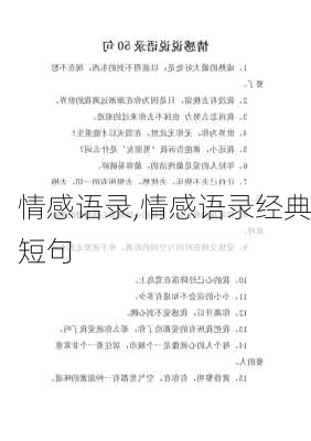 情感语录,情感语录经典短句