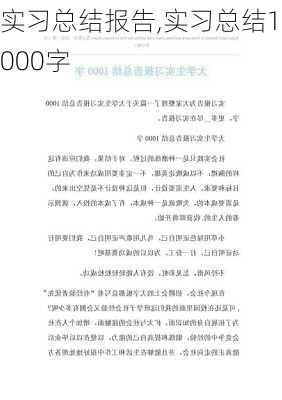 实习总结报告,实习总结1000字