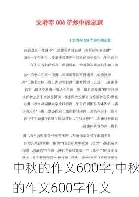 中秋的作文600字,中秋的作文600字作文