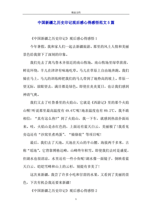 中国新疆之历史印记心得体会,中国新疆之历史印记心得体会300字