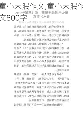 童心未泯作文,童心未泯作文800字