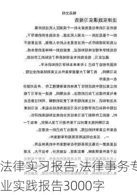 法律实习报告,法律事务专业实践报告3000字