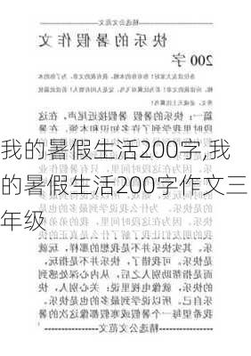 我的暑假生活200字,我的暑假生活200字作文三年级