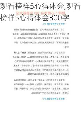 观看榜样5心得体会,观看榜样5心得体会300字