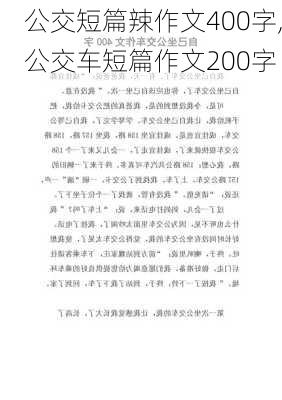 公交短篇辣作文400字,公交车短篇作文200字