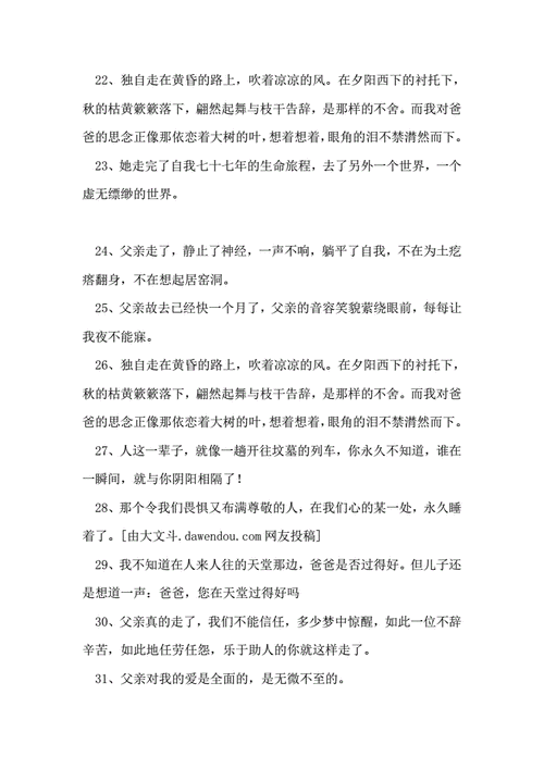 怀念父亲的句子,怀念父亲的句子,适合发朋友圈