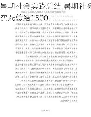 暑期社会实践总结,暑期社会实践总结1500