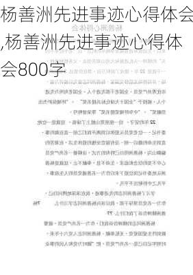 杨善洲先进事迹心得体会,杨善洲先进事迹心得体会800字