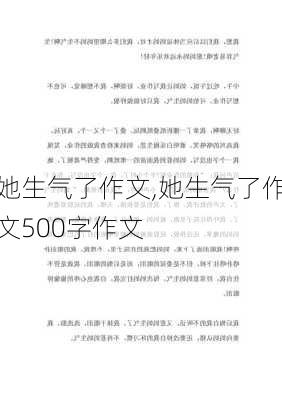 她生气了作文,她生气了作文500字作文