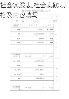 社会实践表,社会实践表格及内容填写