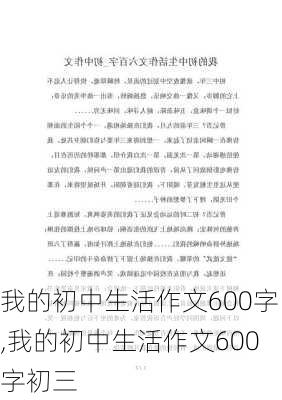 我的初中生活作文600字,我的初中生活作文600字初三